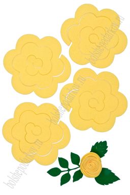 Лазерная вырубка из фетра Цветочек №1 8 см (5 шт) бледно-желтый RN 32