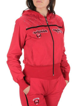 9601 RED/BLACK Костюм спортивный тройка женский (100% полиэстер )