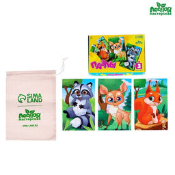 Пазлы Лесные зверята, 3 штуки - Лесная мастерская фото 2