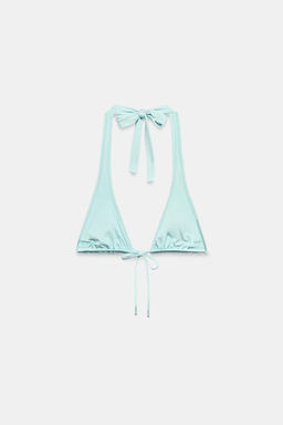 TOP BIKINI CORTINILLA TACHAS / Turquesa claro - Zara фото 5