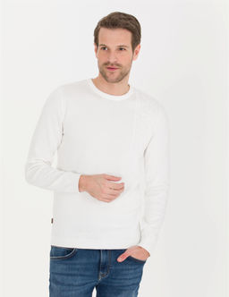 Ekru Slim Fit Bisiklet Yaka Triko Kazak - Pierre cardin фото 2