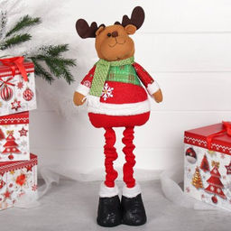 Новогоднее украшение Олень на телескопических ножках 40/70см / HS2022 /уп 36/ - ГалеонТрейд фото 3