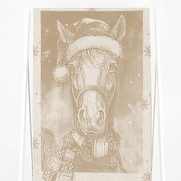 Полотенце махровое 6с102.511ж2 Лошадь новогодняя(лен3) 67х150см