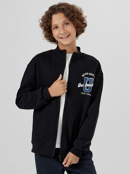 Толстовка для мальчиков черная с принтом never give up - Mark formelle фото 2