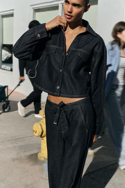 Z1975 HIGH-WAIST JOGGER WIDE-LEG JEANS - Zara фото 12