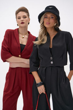 Короткий пиджак Джуди (чёрный) - Эльза фото 16