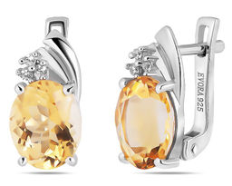 Серьги, цитрин, Манон