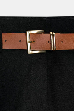 TROUSERS WITH TURN-UP CUFFS AND BELT - Zara фото 32