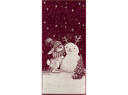 Полотенце махровое 6с102.411ж1 Зимняя забава (кр.дерево1) 67х150см