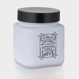 Банка для сыпучих «Любовь на кухне», 1 л, стекло, белая