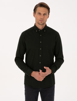 Koyu Haki Regular Fit Uzun Kollu G_mlek - Pierre cardin фото 3