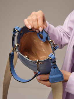 Сумка кожаная кросс-боди Deboro 30347 сиреневый закат