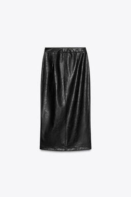 FAUX LEATHER MIDI SKIRT - Zara фото 9