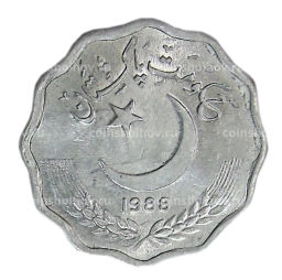 Монета 10 пайс 1988 года Пакистан