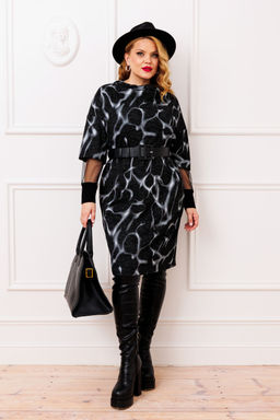 Платье AGATTI 5814-1 Черный с серым