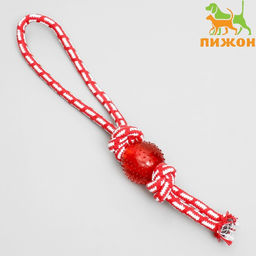 Игрушка канатная Узел с мячиком, до 80 г, микс цветов