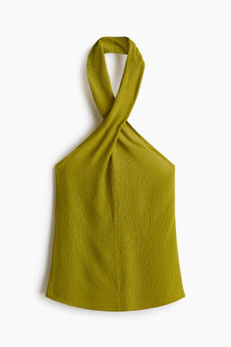 Top halter con efecto arrugado