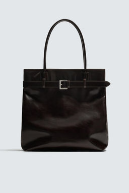 BOLSO SHOPPER PIEL CINTUR?N / Marr?n - Zara фото 5