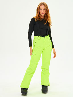Брюки зимние женские / сноубордические Alpha Endless Симфония склона_YEL Желто-зеленый  фото 8