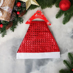 Колпак новогодний Текстура 27х33 см, красный - Зимнее волшебство фото 5