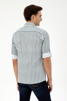 Мужская темно-зеленая рубашка с длинным рукавом Неожиданная скидка в корзине - U.s. polo assn фото 5