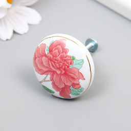 Ручка для шкатулки керамика, металл Пион 3,8х3,8х2,8 см - Simaland фото 4