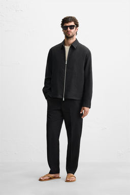 REGULAR FIT 100% LINEN TROUSERS