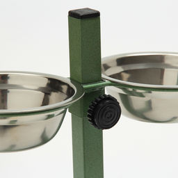 Подставка с мисками для кошек и собак Пижон, 2250 мл, высота 25 см, разборная, зелёная фото 5