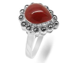 Кольцо из серебра агат, марказит, SL-AGA80