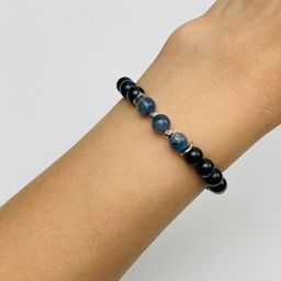 Браслет из черного Турмалина с Кианитом 17 см