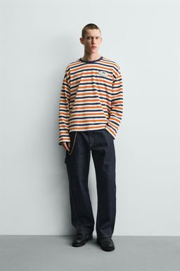 CAMISETA JACQUARD RAYAS PARCHE / rayas