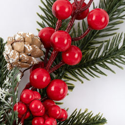 Blumentag VDD-68 Веточка декоративная с ягодами и шишками 6 х 1 шт. 29 см 01  фото 3