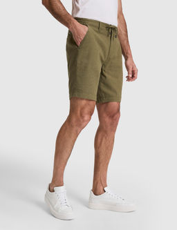 Haki Slim Fit Keten Kar___ml_ Beli Lastikli Kordonlu Dokuma _ort