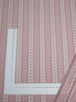 Вареный (стираный) хлопок Вышивка-цветочки цв.темная роза, ш.2.5м, хл-100%, 150гр/м.кв - Купава фото 2