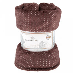 Плед/покрывало 100х150см "Бузина", велсофт" "Luna" гладкокрашенный, полиэстер 100%, софт принт, плотность 200г/м2, упаковка 16х33см, пояс бумажный, "Домашняя мода" (Россия)