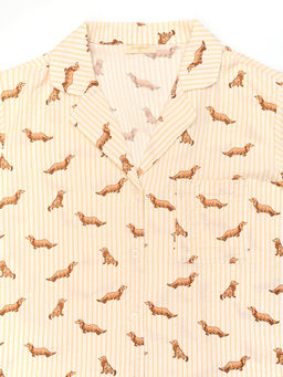 Пижама Indefini 5246TBD вискоза с хлопком молочный  фото 2