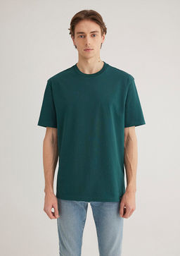Etiket Detayl? Yesil Basic Tisort - Mavi фото 4