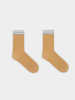 Цена за 5 пар! Носки женские коричневые с рисунком в виде полосок - Mark formelle фото 6