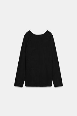 JERSEY PUNTO FINO ESCOTE PICO / Negro - Zara фото 7