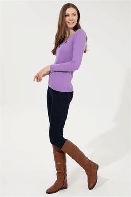 U. S. Polo Assn Женский сиреневый базовый свитер - U.s. polo assn фото 4