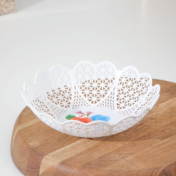 Цена за 2 шт. Ваза для хлеба и фруктов Кубань. Сердце, 18?4.5 см, белый, рисунок МИКС