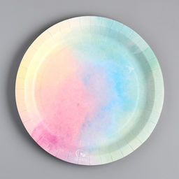 Цена за 100 шт. Тарелка одноразовая Радуга ламинированная, картон, 23 см