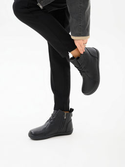 Босоногие ботинки 352.NATAbl.Черный флоттер/мех