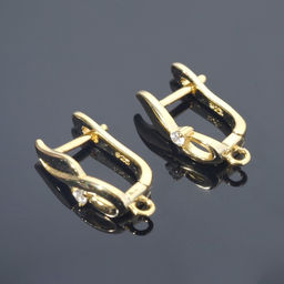 Швензы родированные «Женственность», белые в золоте