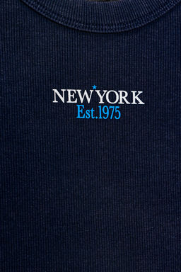 RIBBED SLOGAN T-SHIRT - Zara фото 10