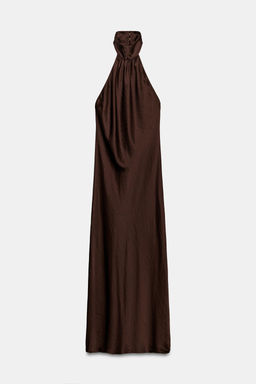 VESTIDO LARGO CUELLO HALTER ZW COLLECTION / Marr?n - Zara фото 7