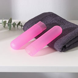 Цена за 4 шт. Футляр для зубной щётки Доляна, 20 см, розовый фото 3