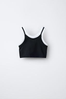 TOP DOBLE CONTRASTE / Negro