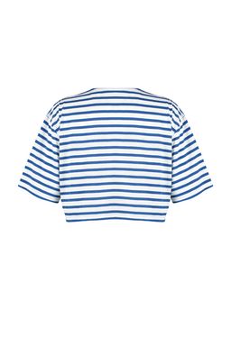 TRENDYOLMILLA Lacivert Cizgili Relaxed/Genis Rahat Kesim Crop Bisiklet Yaka Orme T-Shirt TWOSS23TS00136 фото 9