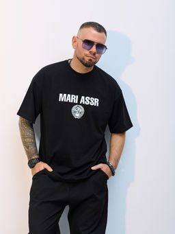 Футболка оверсайз унисекс " MARI ASSR" черный
